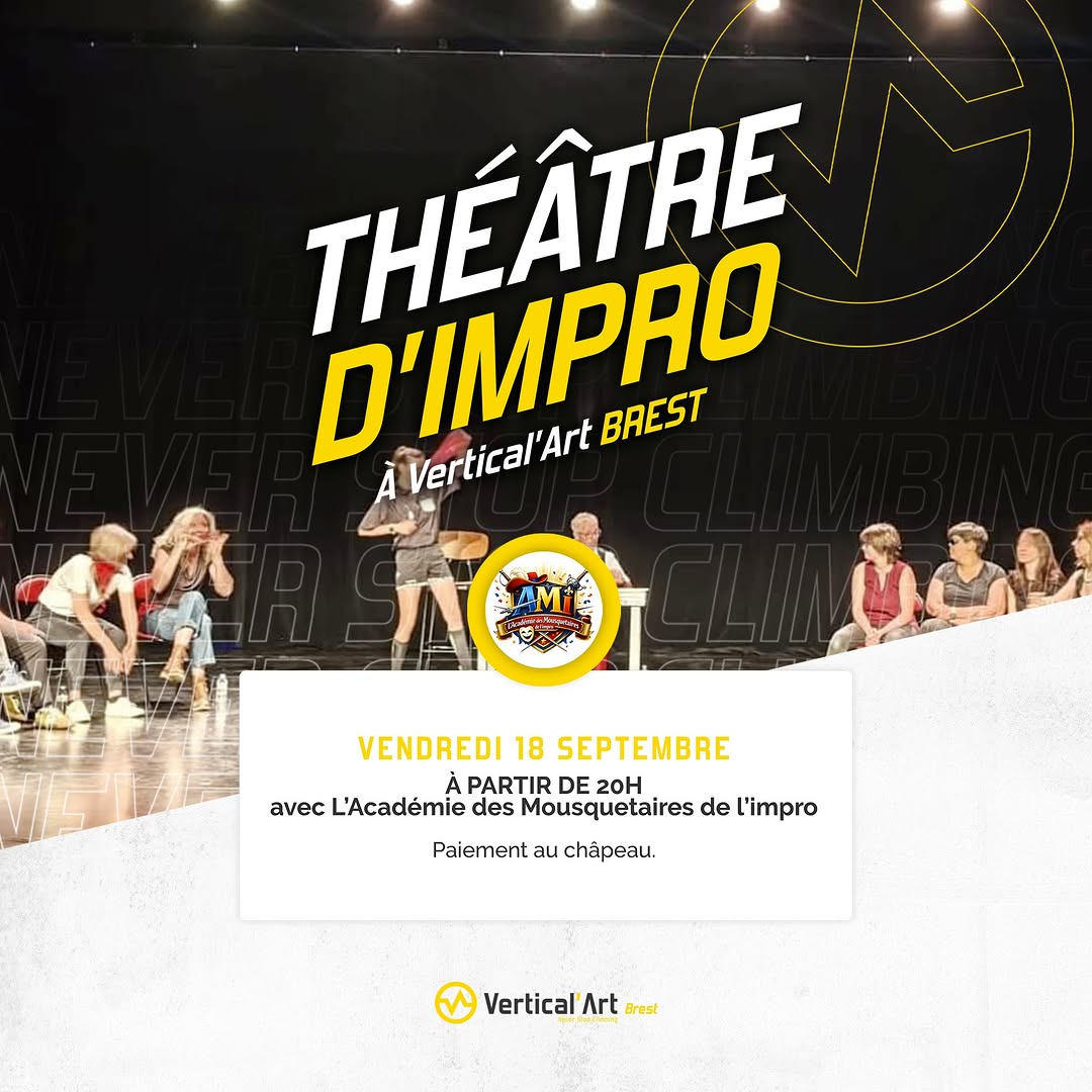 Rendez-vous le vendredi dès 20h pour une soirée impro avec l’Académie des Mousquetaires de l’Impro