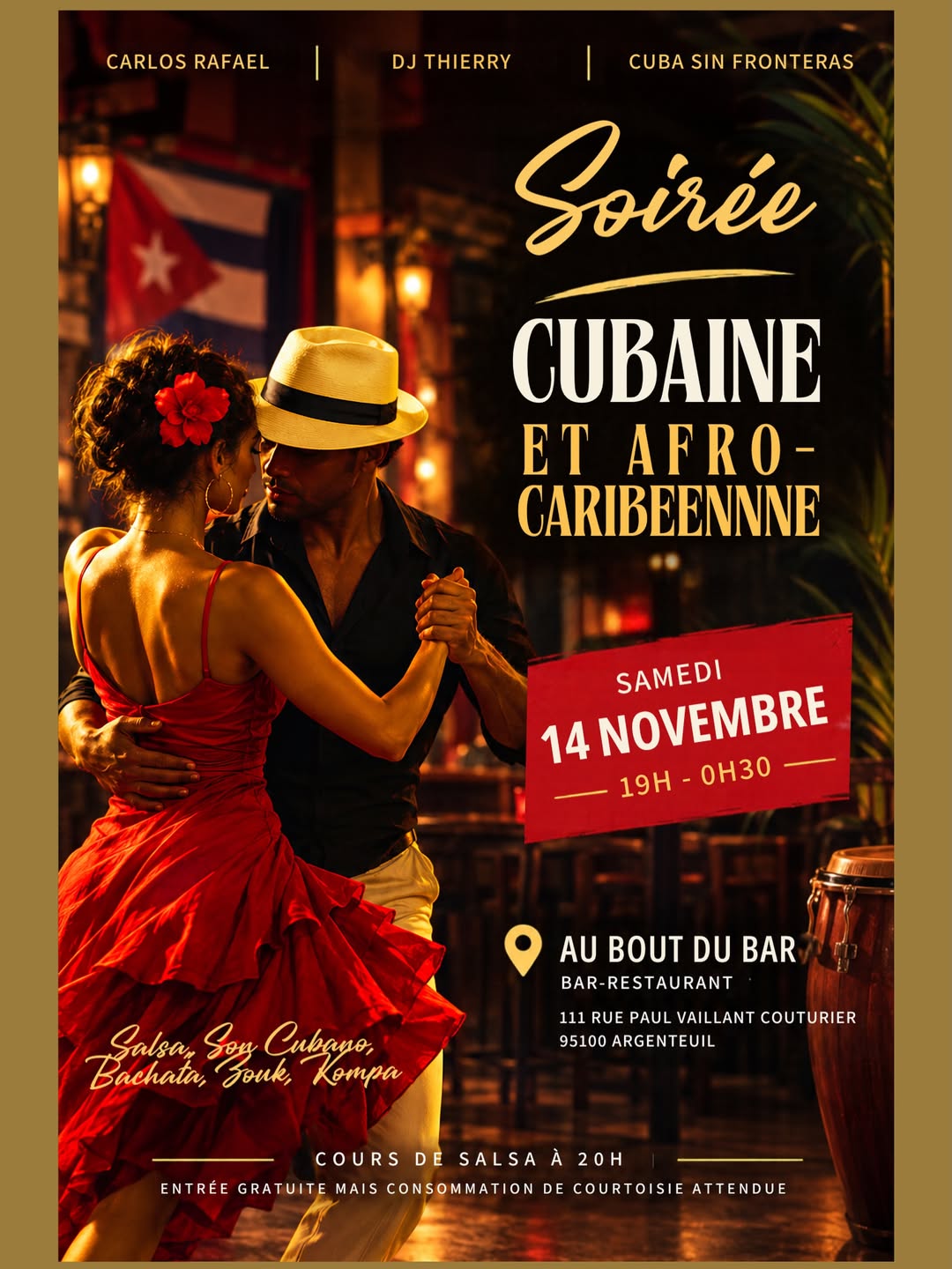 Prochaine soirée Cuba sin Fronteras le 14 novembre !