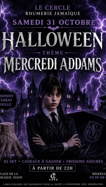 Cette année, plongez dans l’univers sombre et mystérieux de MERCREDI ADDAMS. 🖤