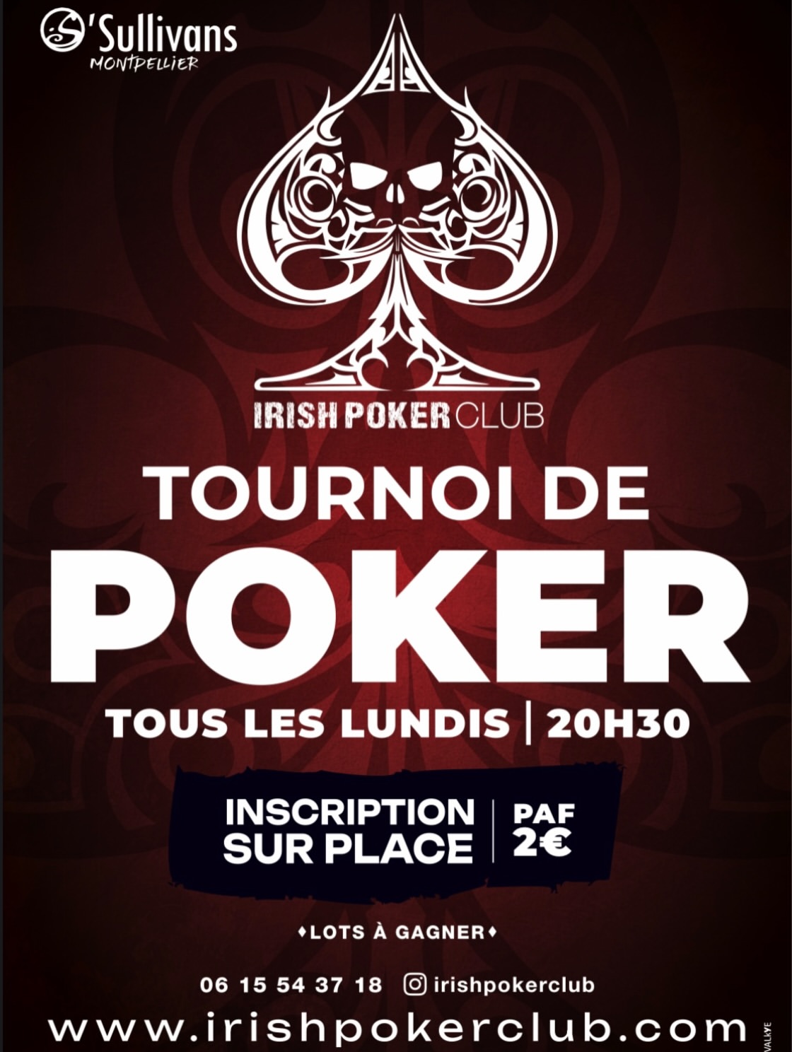Les tournois de poker sont de retour à l’O’Sullivans Montpellier !♠