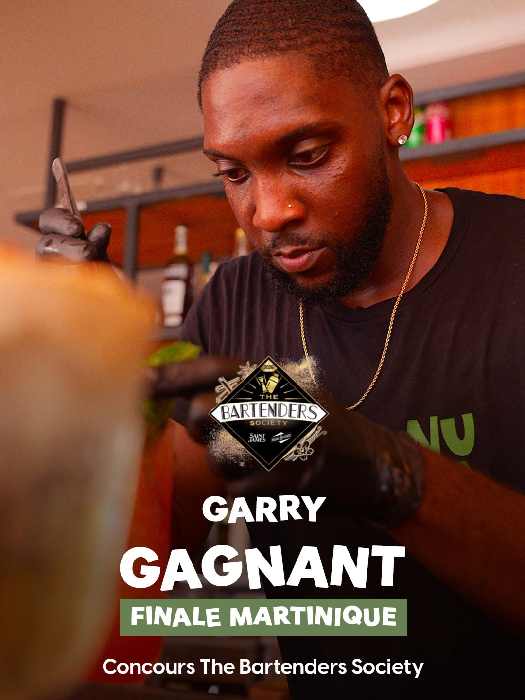 Bravo à Garry, notre bartender, qui remporte la finale locale de The Bartenders Society !🏆🇲🇶