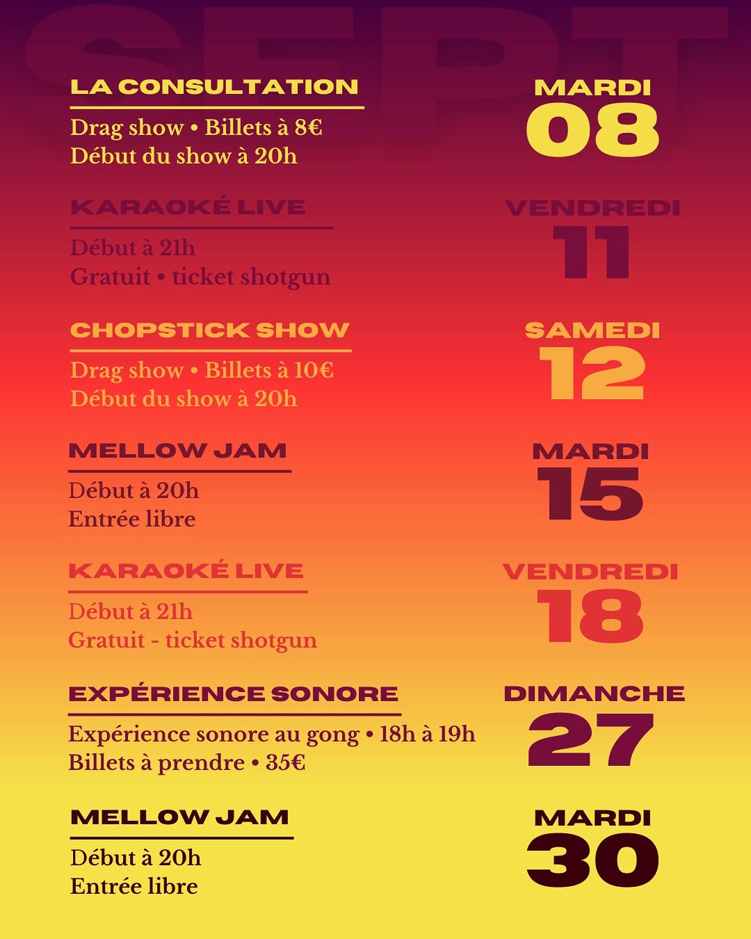 expérience sonore au gong, ticket en bio
