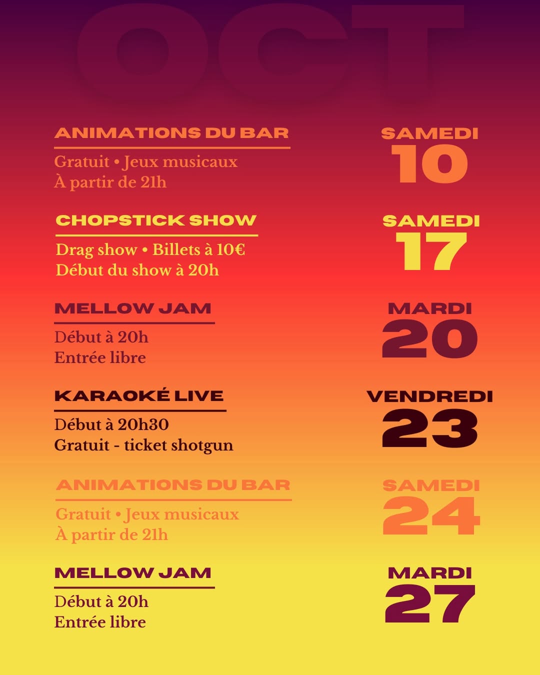👉 : jam session, entrée gratuite