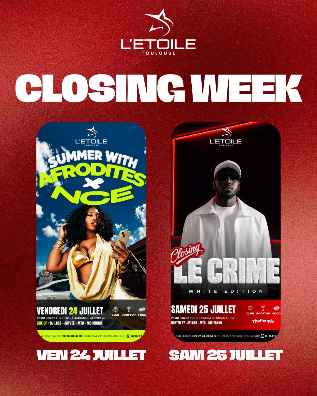 ⭐ CLOSING WHITE EDITION W/ LE CRIME - Samedi