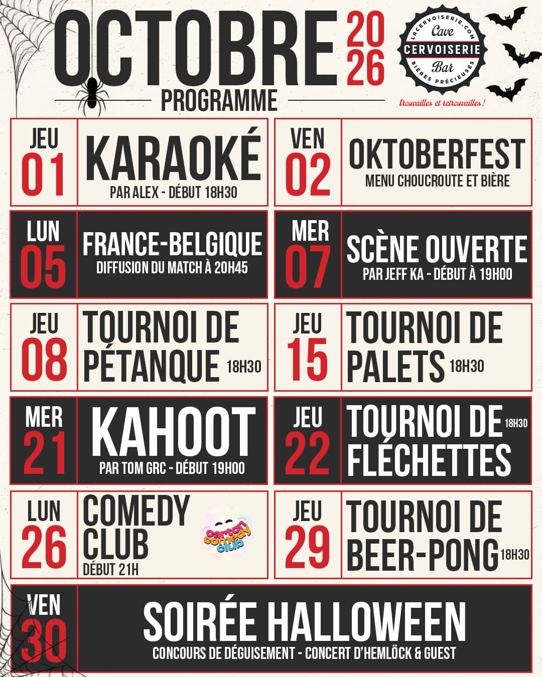 Le Programme D’octobre Est Là !