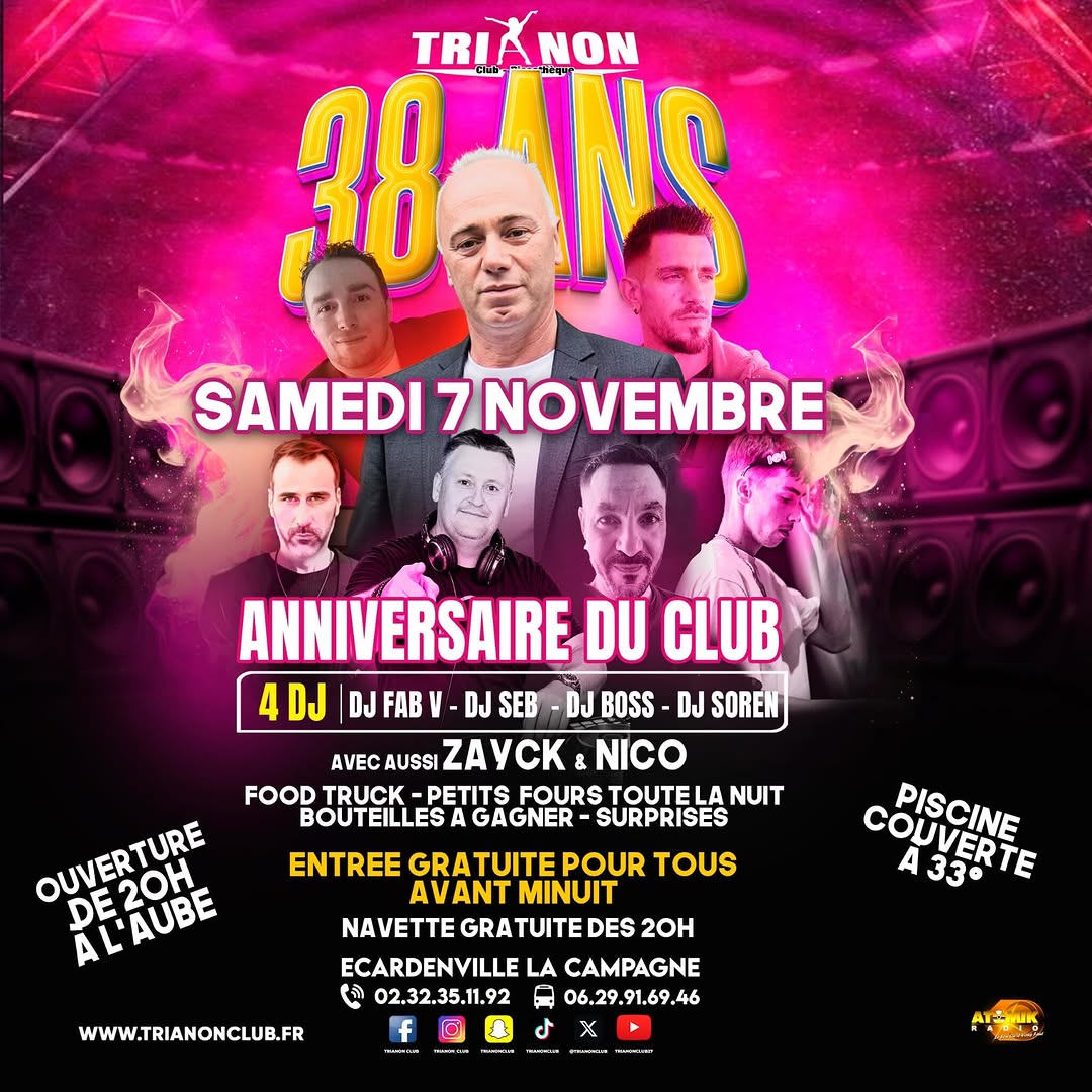 Samedi 7 Novembre Ouverture 20h a l’aube