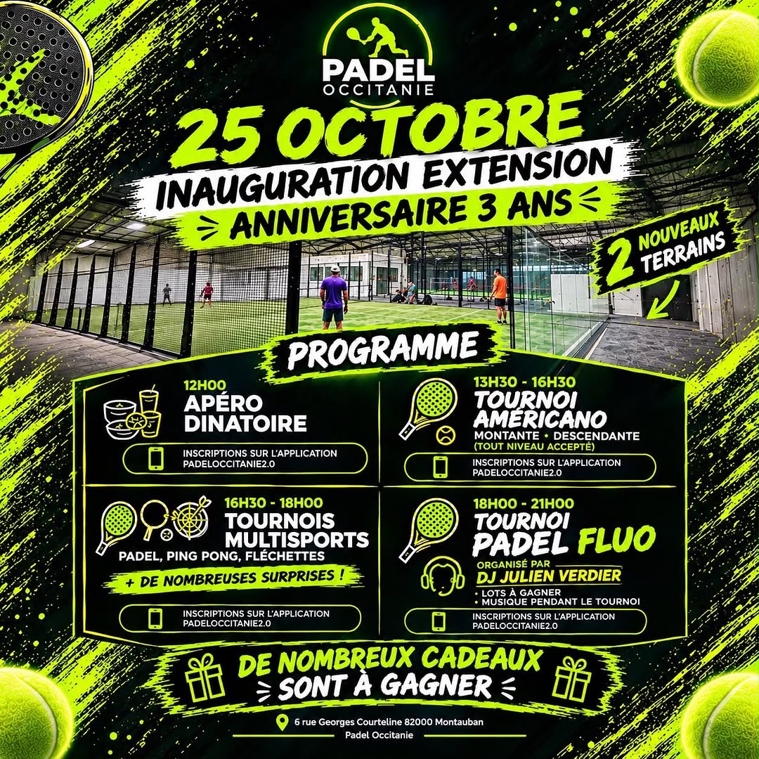 on vous attend pour célébrer notre anniversaire et fêter l’arrivée de nos 2 NOUVEAUX TERRAINS !