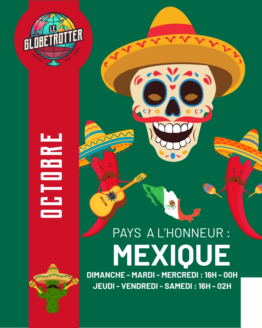 On se met aux couleurs du Mexique jusqu'au ! Alors venez nous voir !