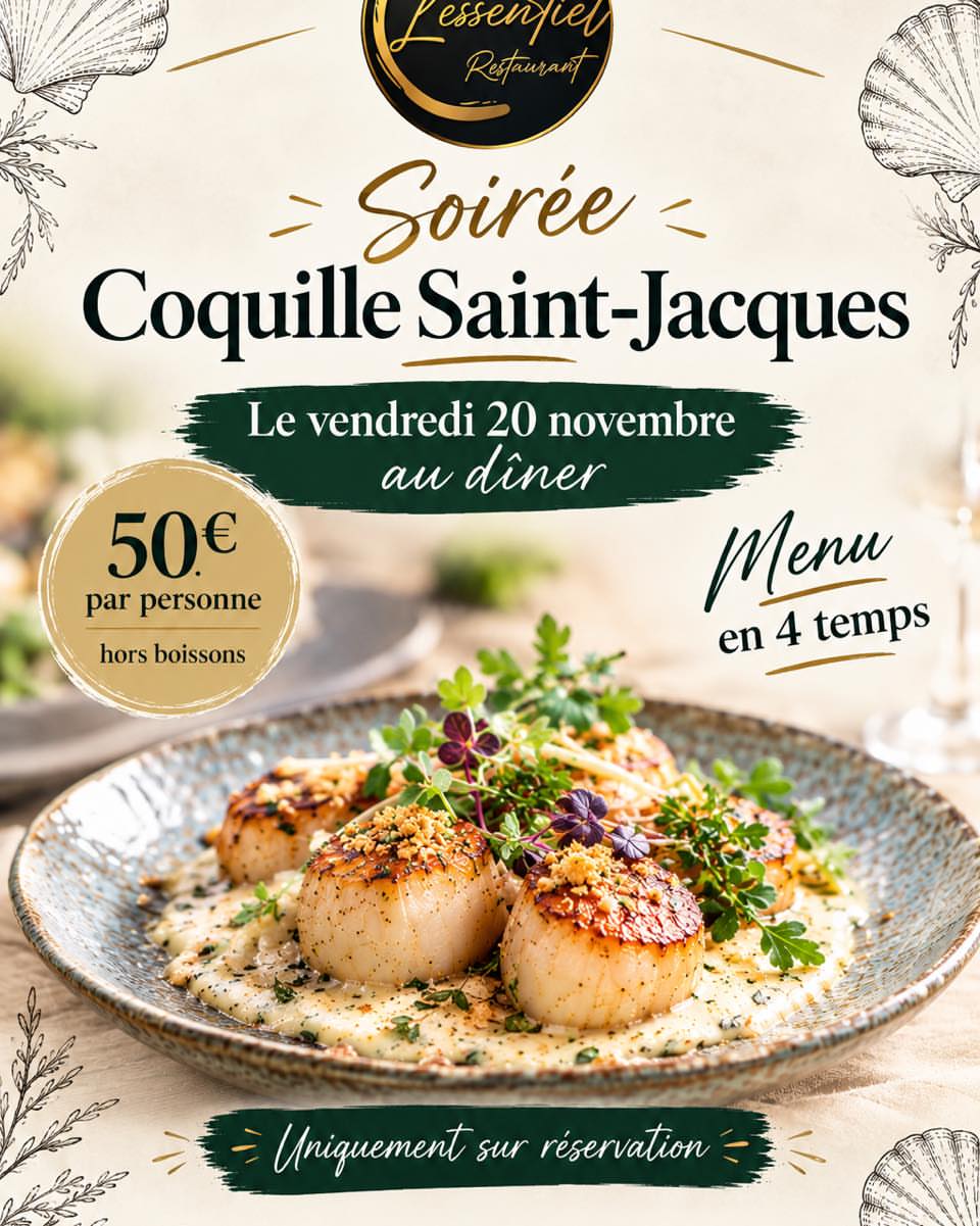 🐚 Soirée Exceptionnelle Autour de la Coquille Saint-Jacques 🐚