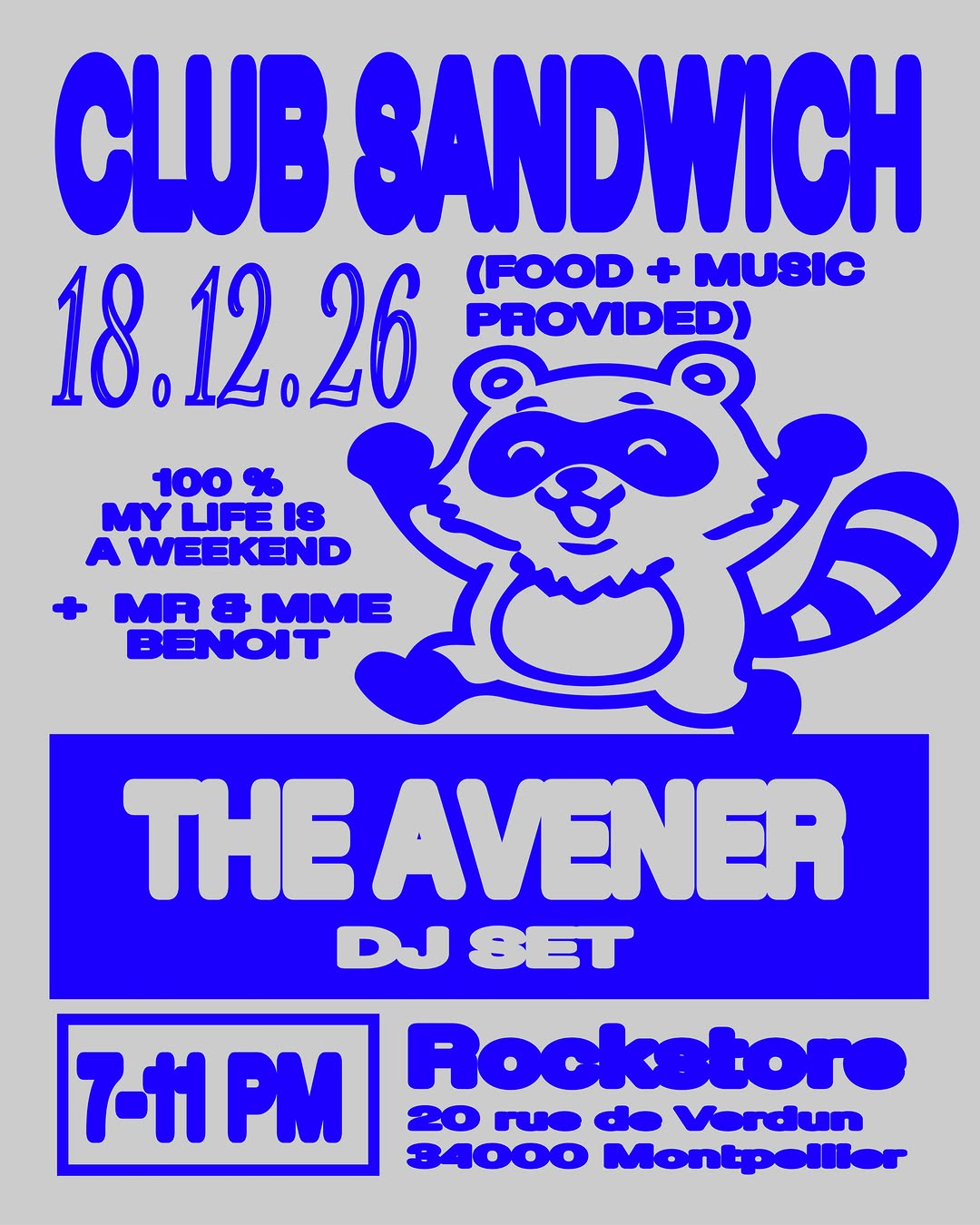 Club Sandwich : THE AVENER - 18 décembre 2026