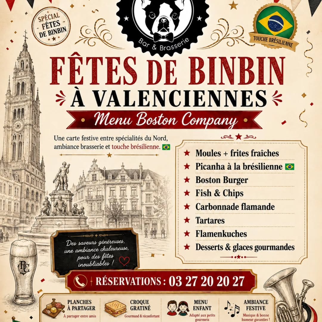 🎩 les Fêtes de Binbin au Boston Company – Valenciennes ! 🎩