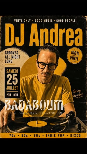 Samedi soir sur la terrasse et sous les arbres, le son sera délivré par DJ Andréa 🇮🇹