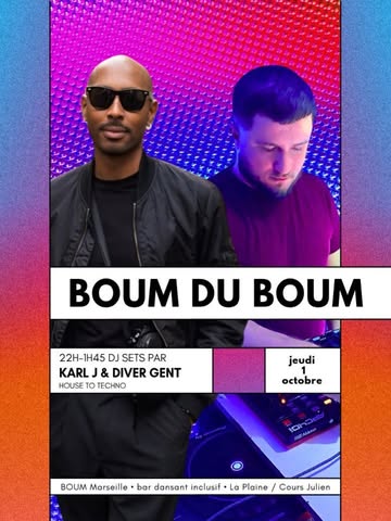 🌈JEUDI DU BOUM Le jeudi 1 octobre on se chauffe au rythme de ⭐KARL J & DIVER GENT⭐