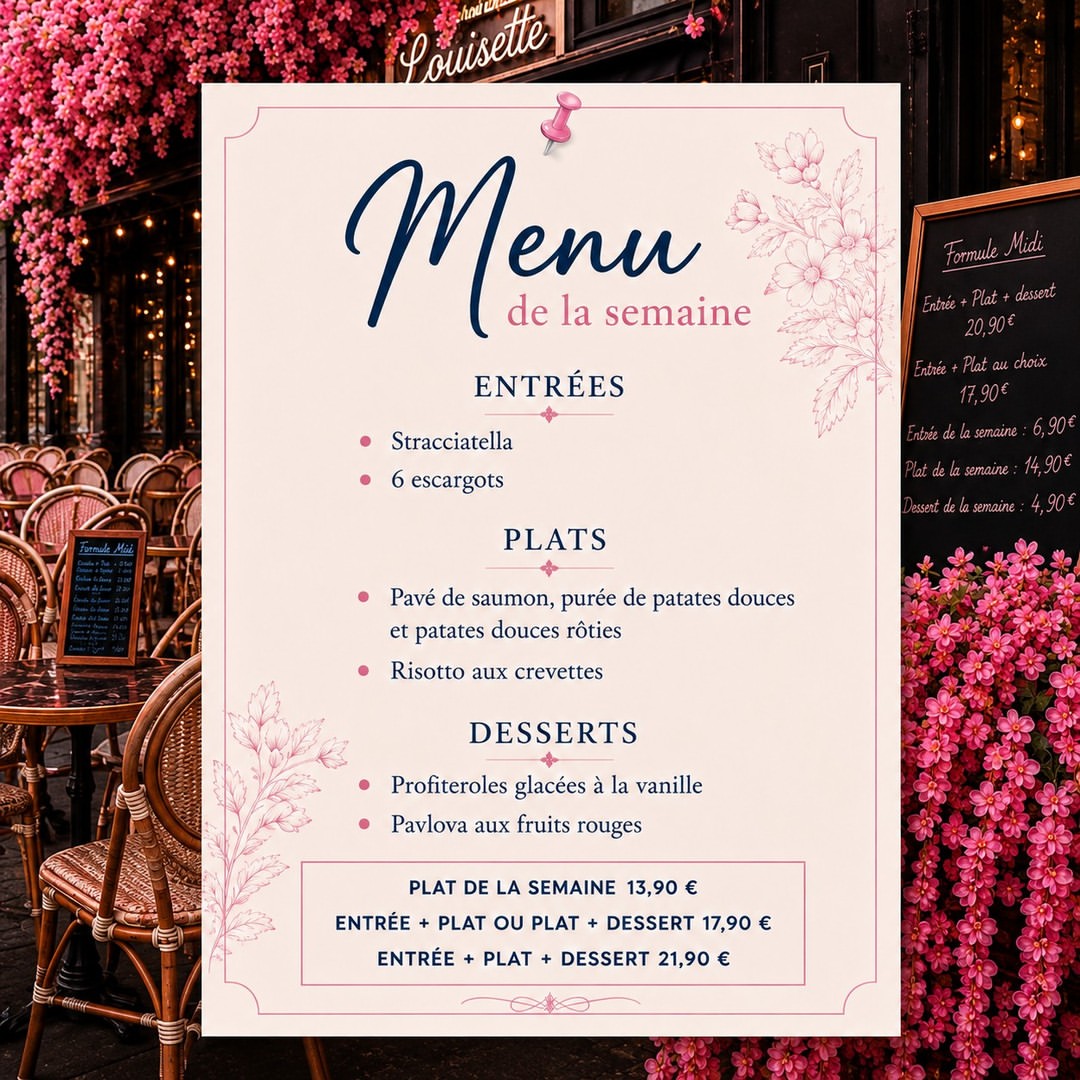 🍽 Cette semaine, laissez-vous tenter par une sélection de plats gourmands imaginés par notre chef.