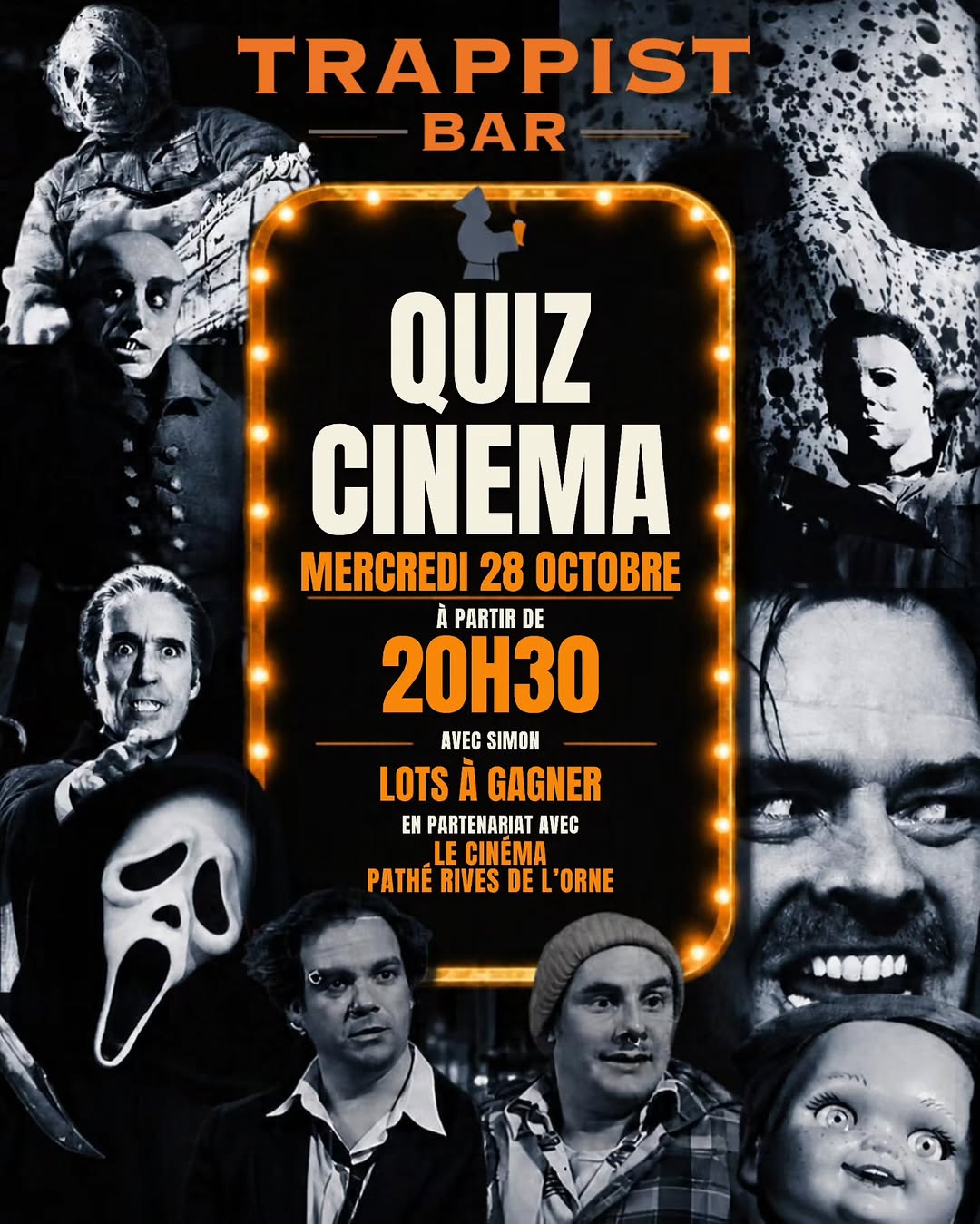 Mercredi , le Trappist organise son CINÉ QUIZ SPÉCIAL HORREUR ! 🎃