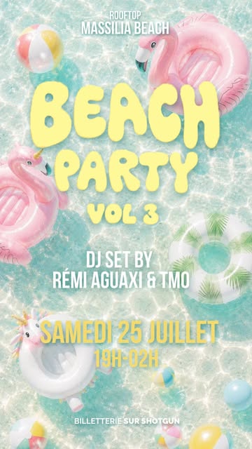 Samedi  De 19h à 2h du matin 📍 Massilia Beach – 41 boulevard Michelet, 3e étage du centre Prado Sho