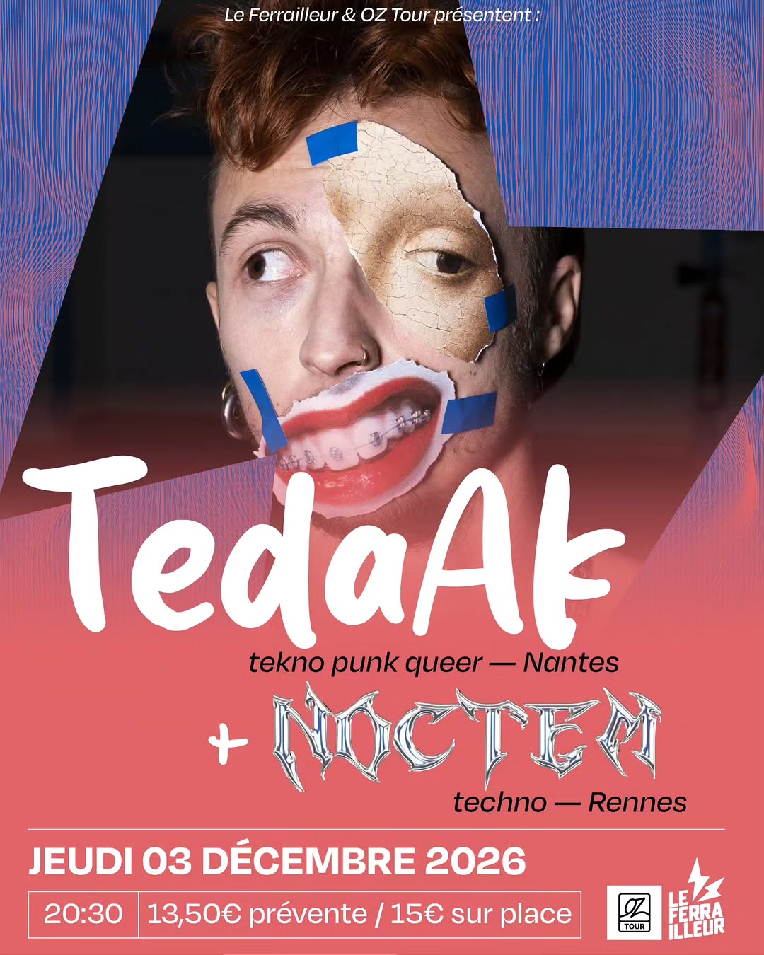 jeudi 03/12 : le projet Tekno Punk Queer @tedaak_ + le crew techno/drag @noctem.collectif !