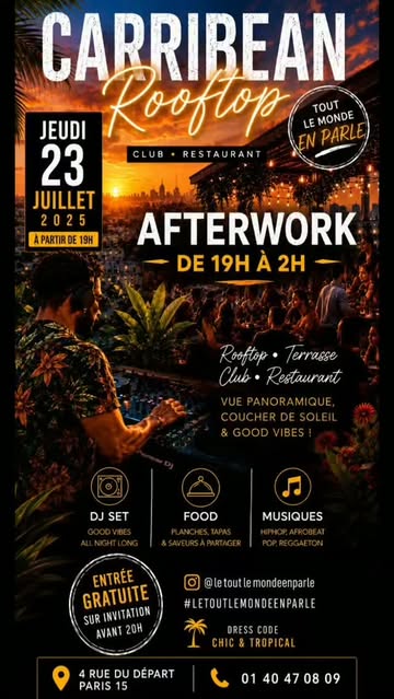 🌴☀ Caribbean Rooftop – Afterwork au Tlmp ☀