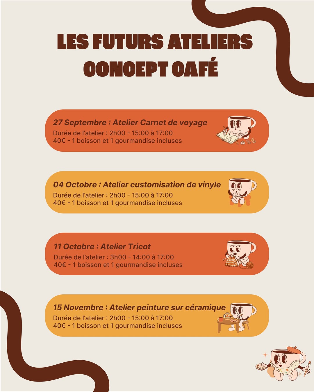 Atelier Peinture sur céramique (15h - 17h)