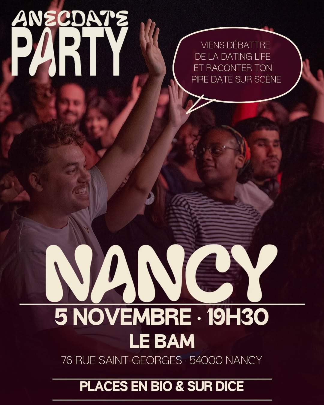 📍 NANCY, vos meilleures et pires anecdates amoureuses montent sur scène !
