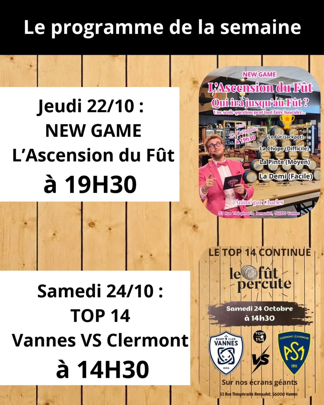 Samedi à 14h30 : TOP 14 🏉