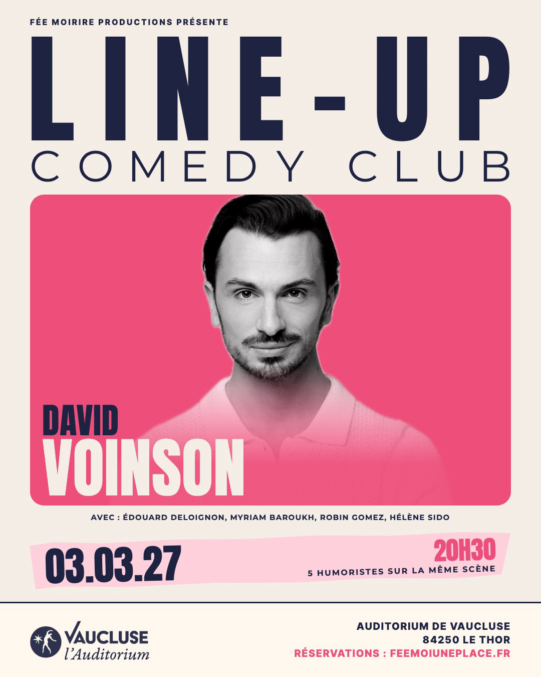 David Voinson, en tête d'affiche du Line-Up Comedy Club
