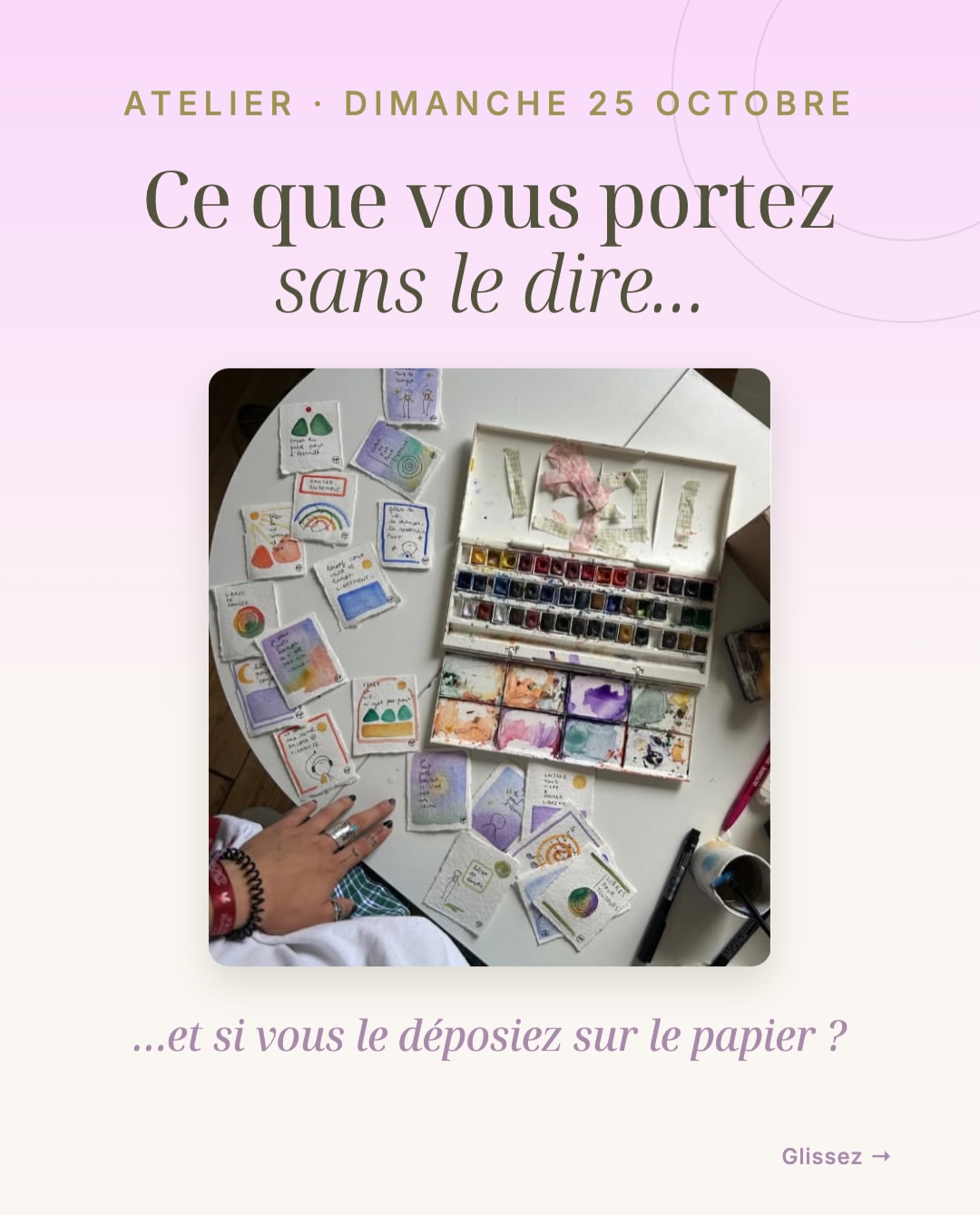 Un dimanche matin, une aquarelliste, des bols chantants… et vous. 🌀🎨