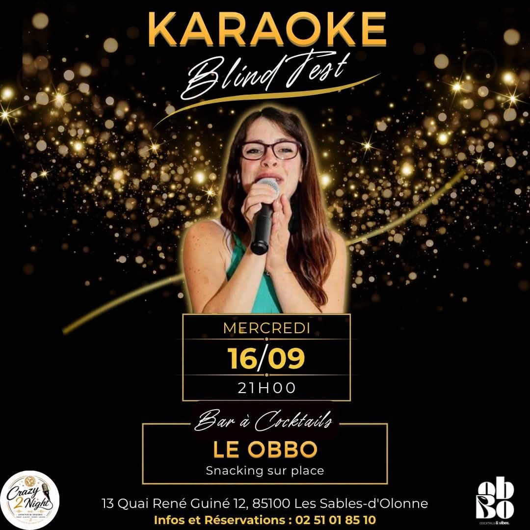 Tous les mercredis, retrouve le KARAOKÉ & BLIND TEST à Le @obbo.bar !