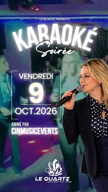 Tous les vendredis d’octobre 2026, dès 19h30, place au KARAOKÉ au Quartz ! 💎