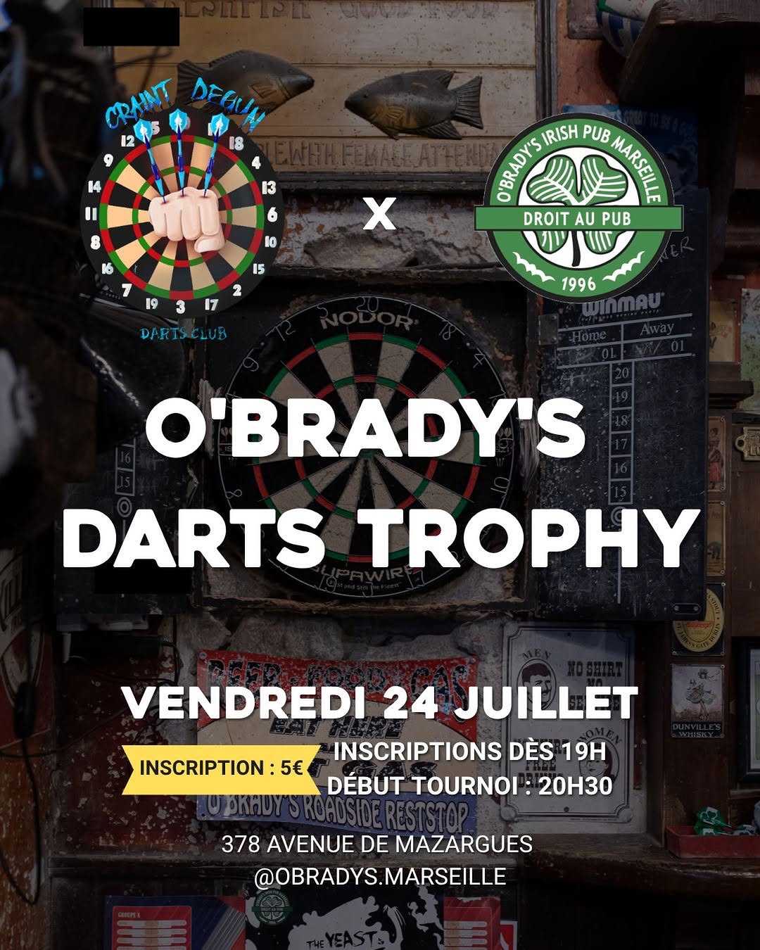 🎯 O’Brady’s Darts Trophy - vendredi 24 juillet 🎯