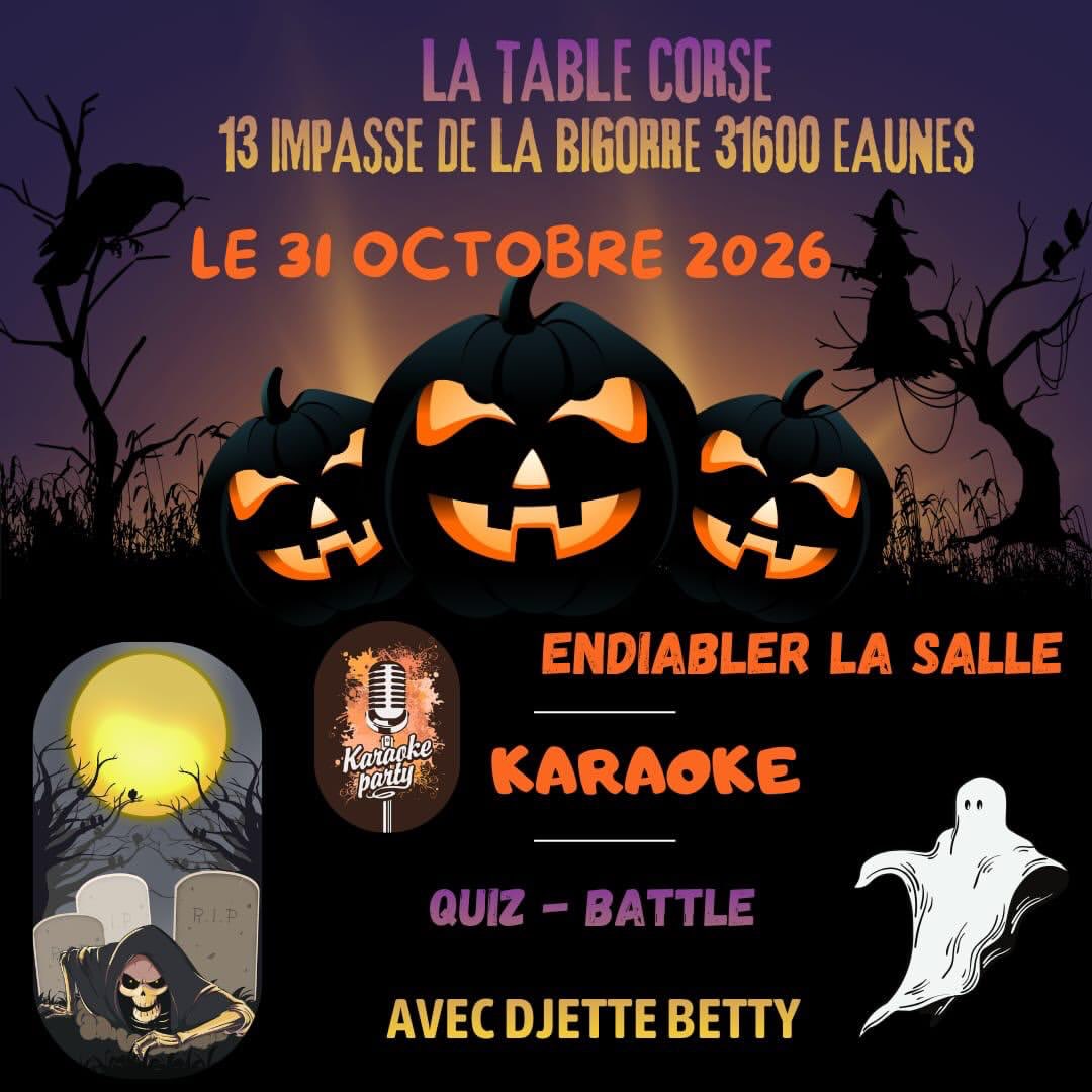 🎃👻 Halloween Karaoké À la Table Corse ! 🕸