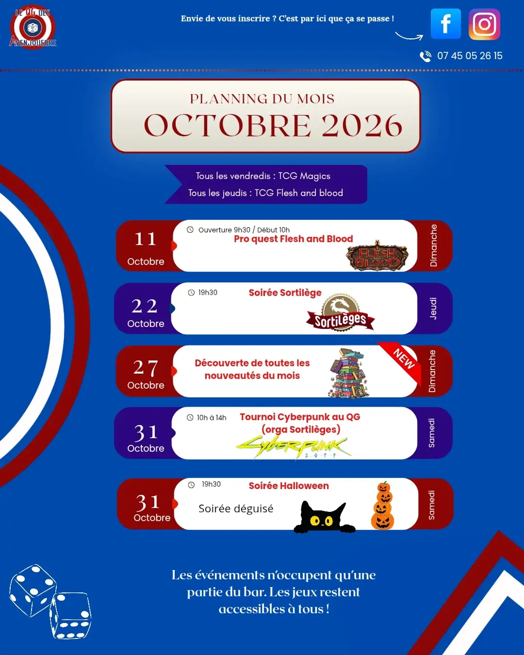 Samedi : Soirée Halloween