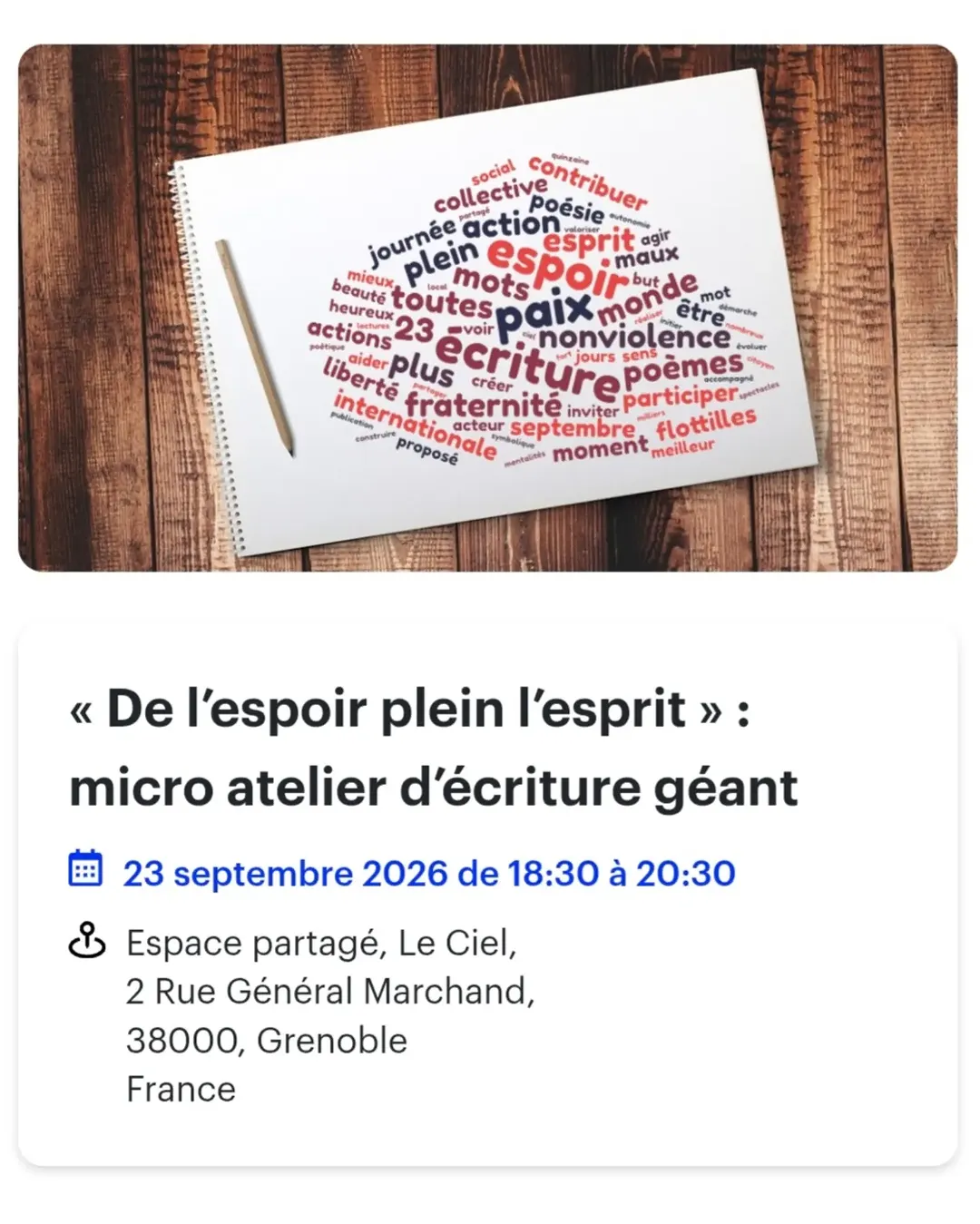 Participer au micro atelier d'écriture géant, c'est contribuer à un événement, accessible à toutes e