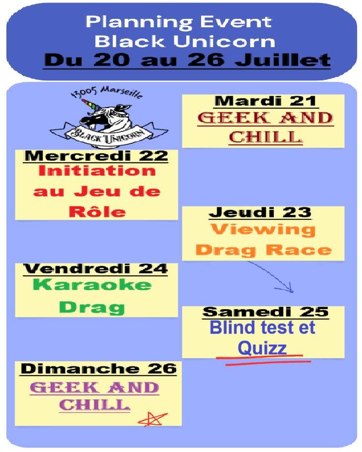Du 20 au au Black Unicorn 🦄 c'est :