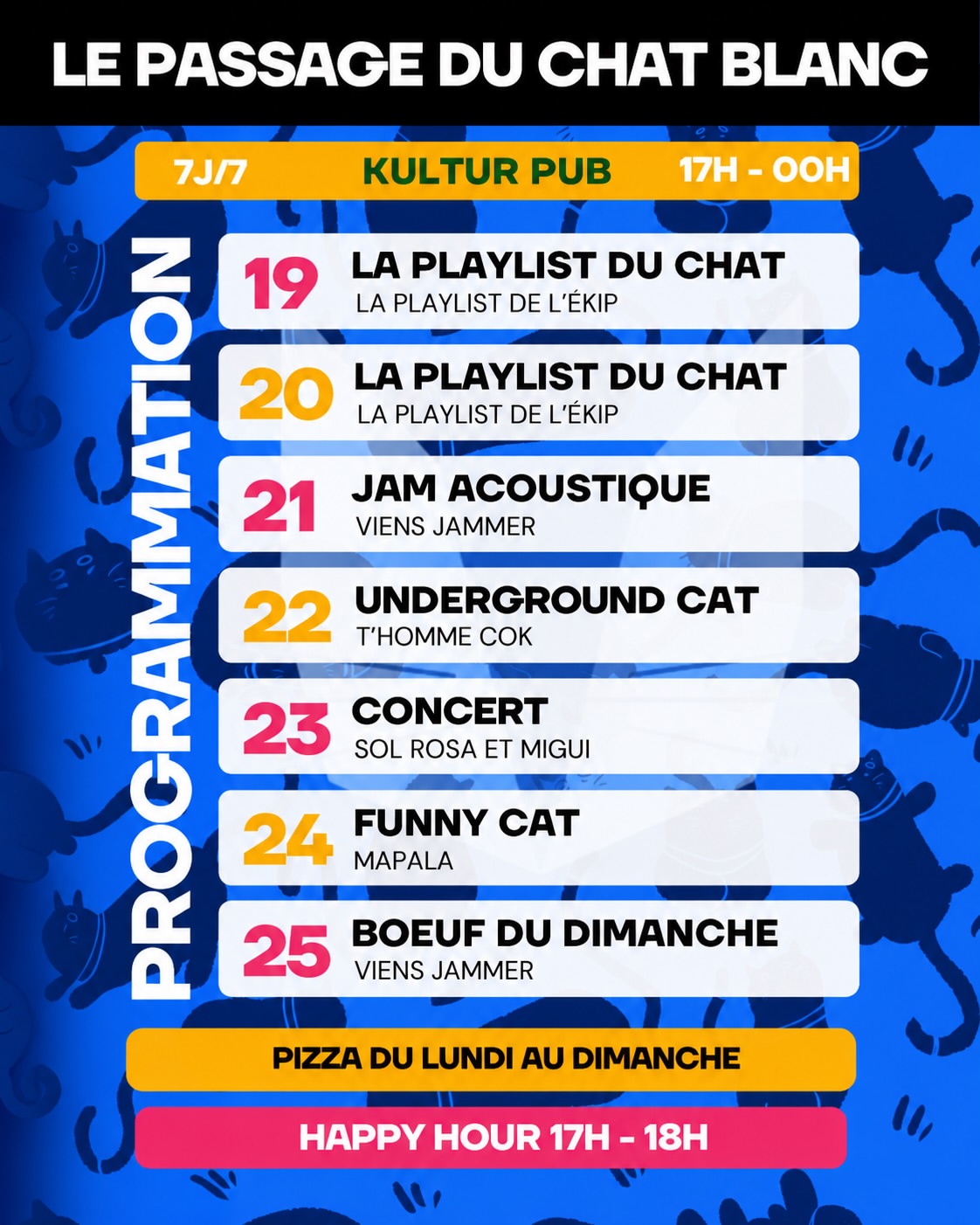 Cette Semaine au Passage du Chat Blanc