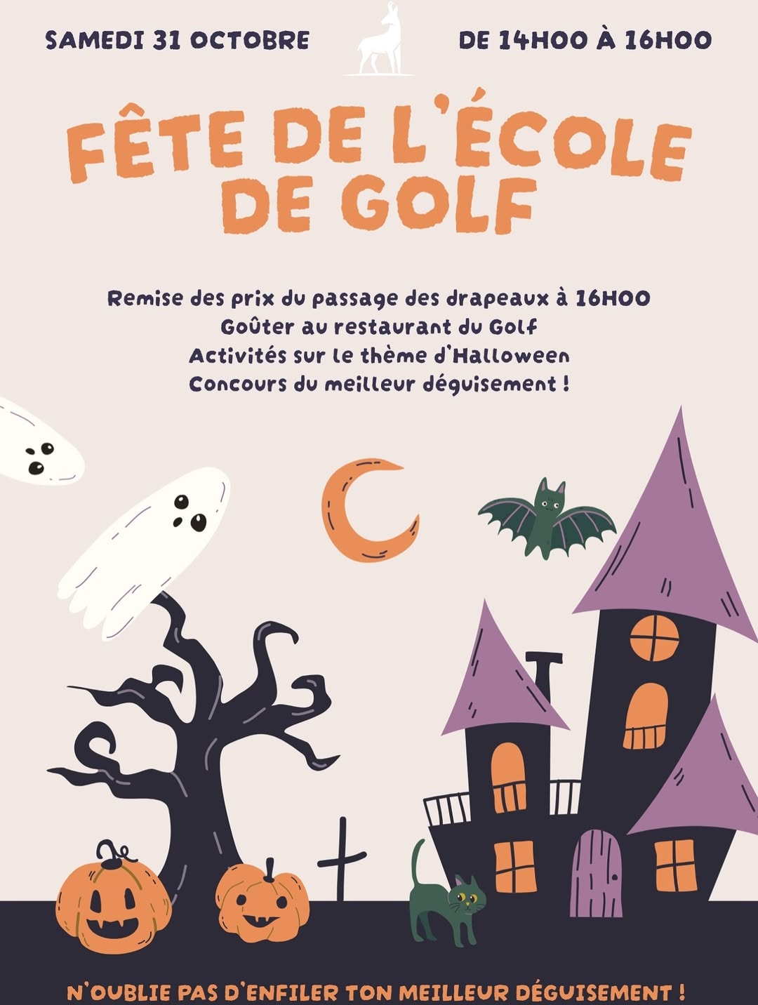 đ Samedi 31 octobre, câest la fĂȘte de lâĂcole de Golf !