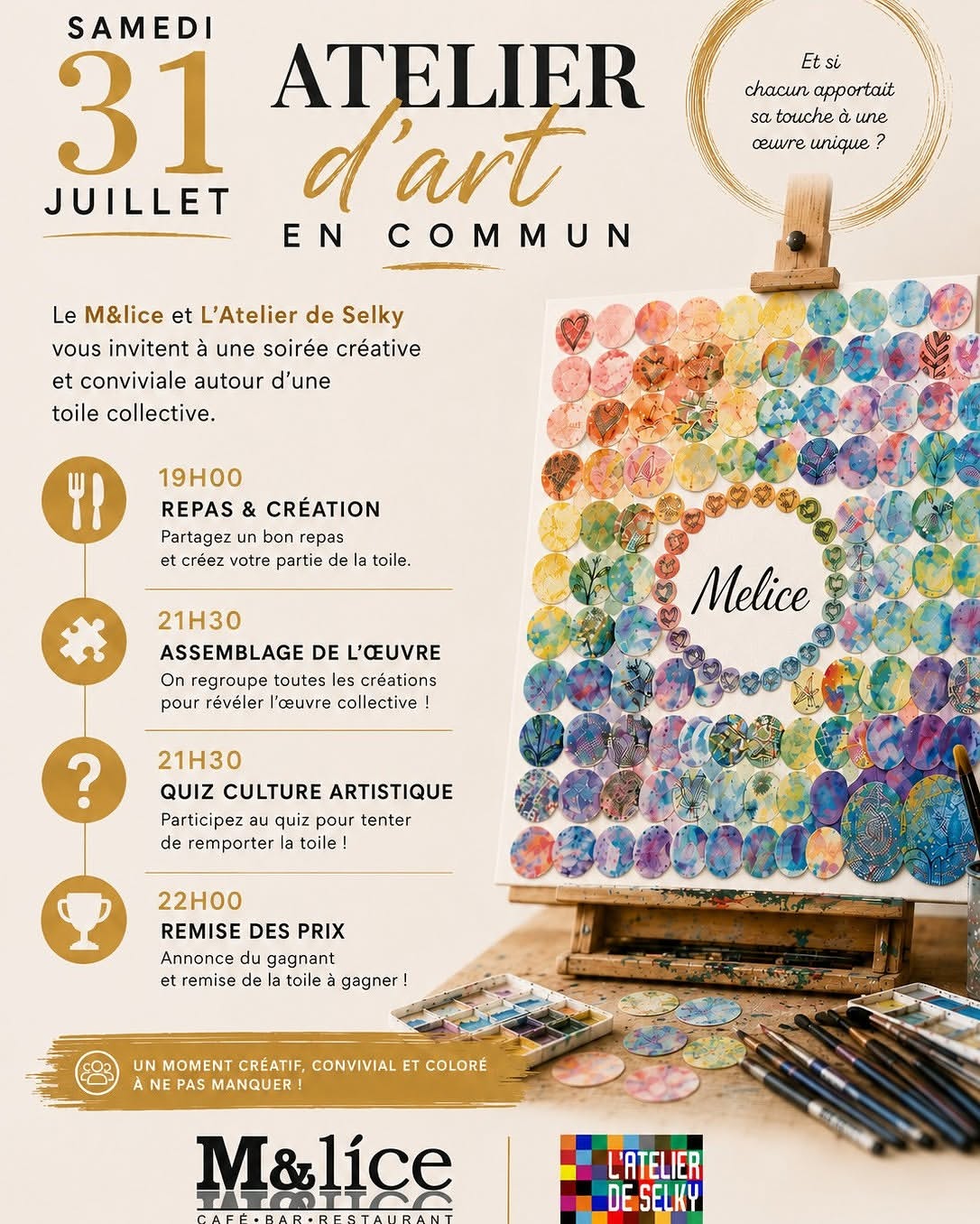 Dîner Atelier Art en Commun – vendredi 31 juillet
