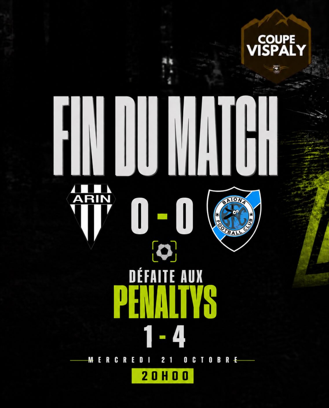 🏆 Fin du Match | Coupe Vispaly