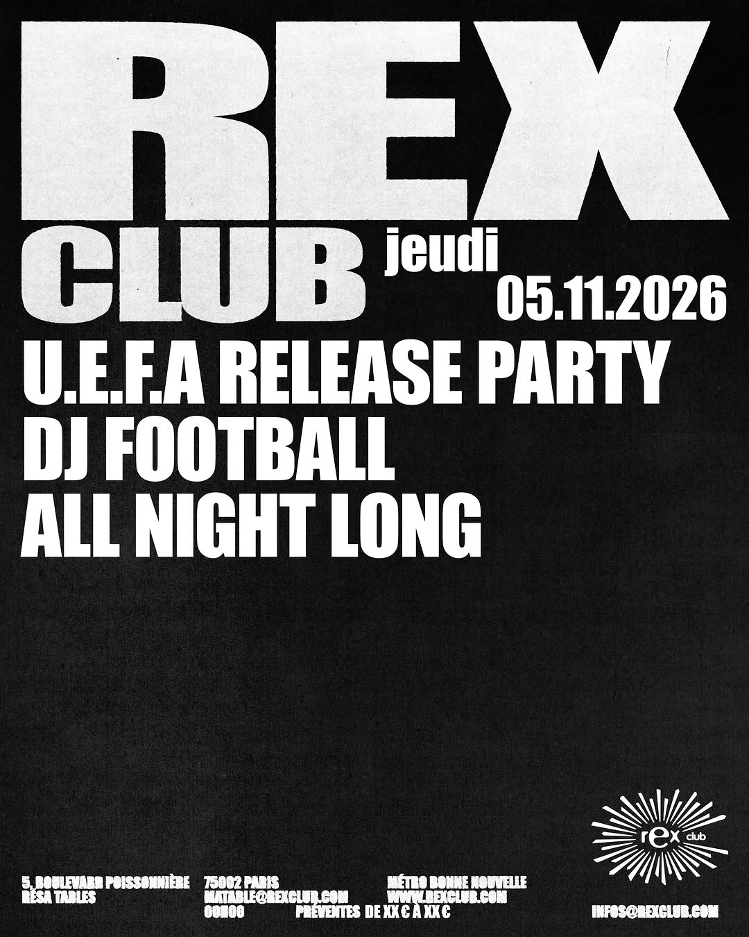Paris, le 5 novembre U.E.F.A mixtape vol.1 release party au @rexclub - billetterie ouverte