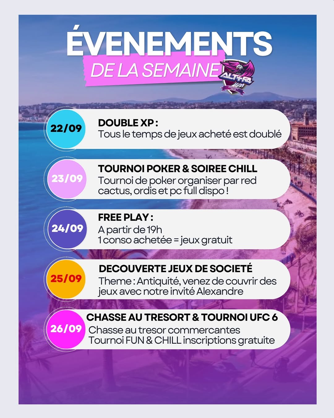 **programme de la Semaine Chez Alt+f4**