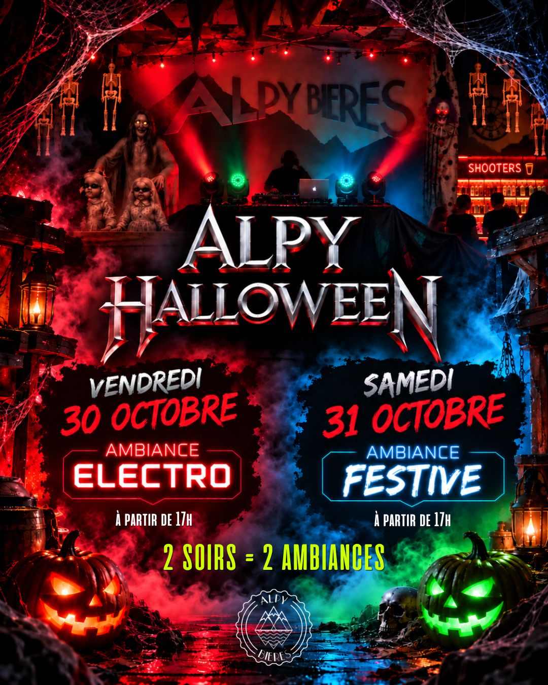 🎃 ALPY HALLOWEEN ARRIVE… et cette année, on ne fait pas une soirée Halloween. ON EN FAIT DEUX