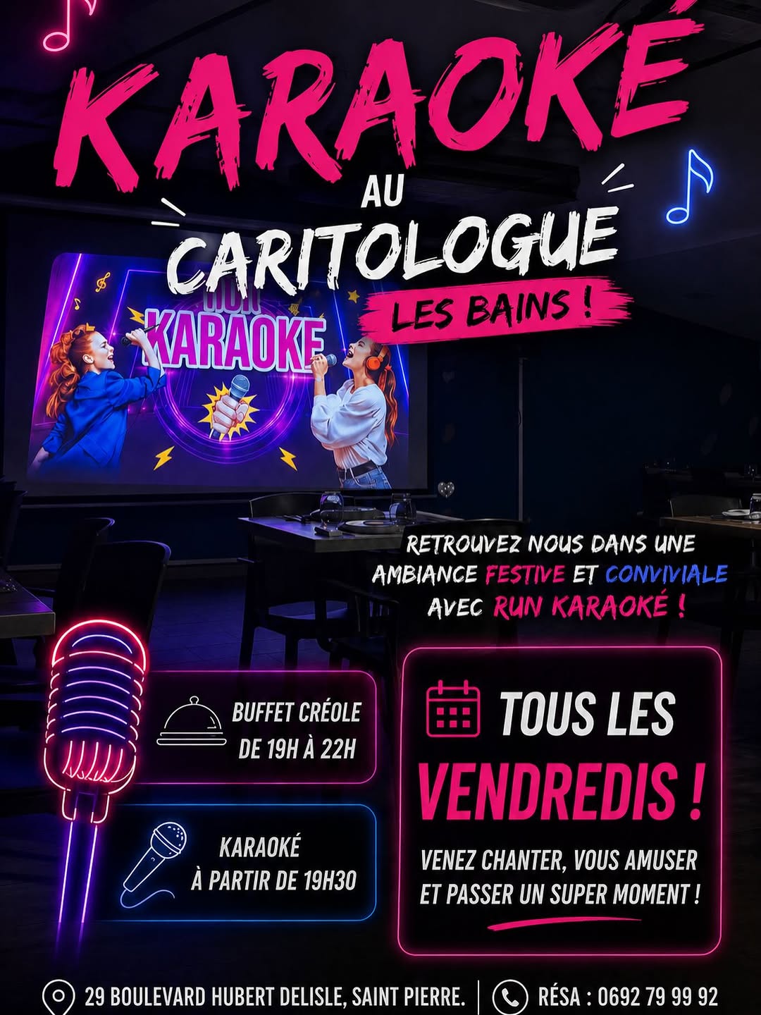KARAOKÉ TOUS LES VENDREDIS au Caritologue Les Bains !