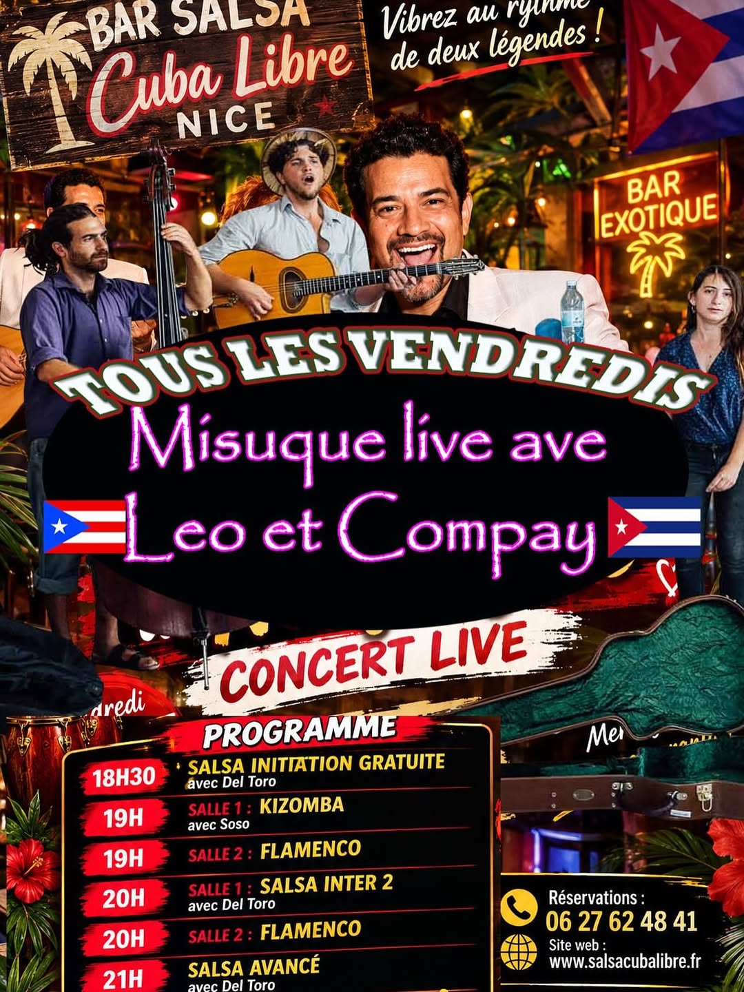 Tous les Vendredis : Musique Live & la Soirée Salsa Par Excellence !
