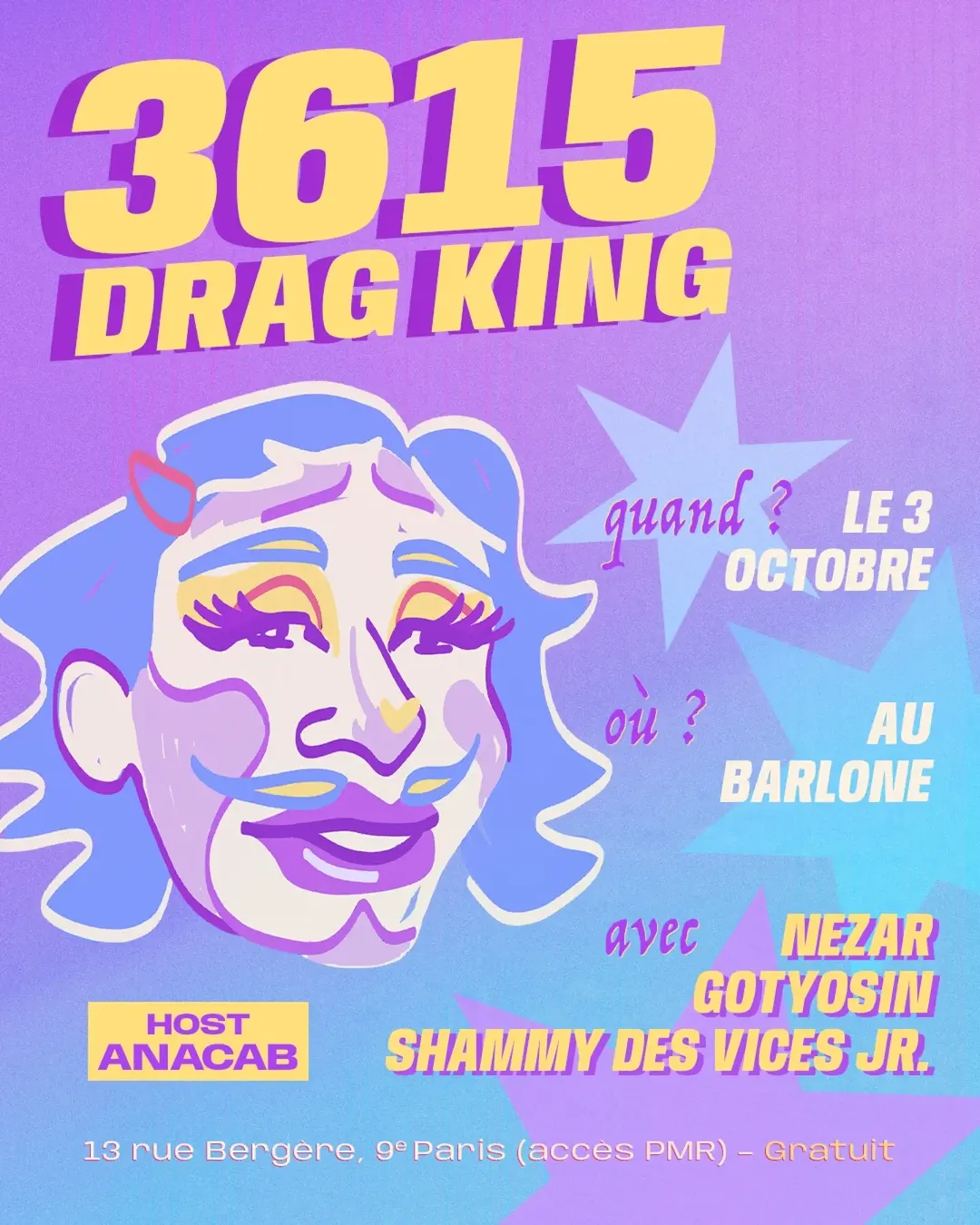 Challenge pour les dragqueens : venir voir un show de dragking (impossible)