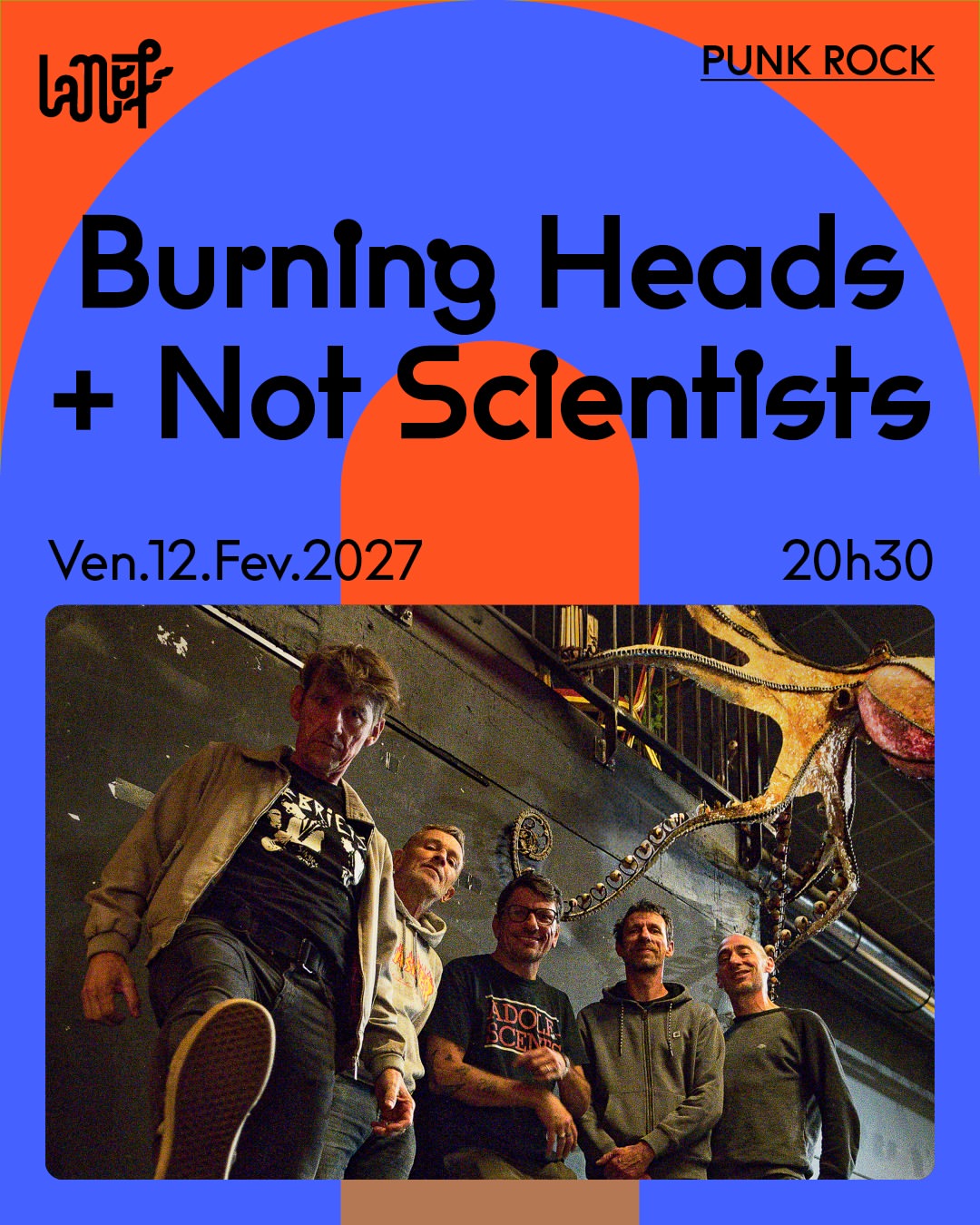 Burning Heads + Not Scientists : Venez Vivre la Soirée Punk À la Nef