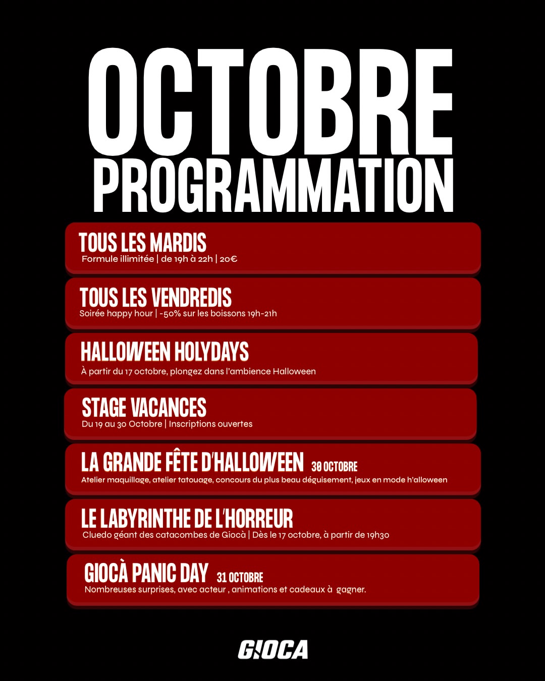 🕸 LE : La Grande Fête d’Halloween ! Maquillage, tatouages, concours de déguisements et plein de su