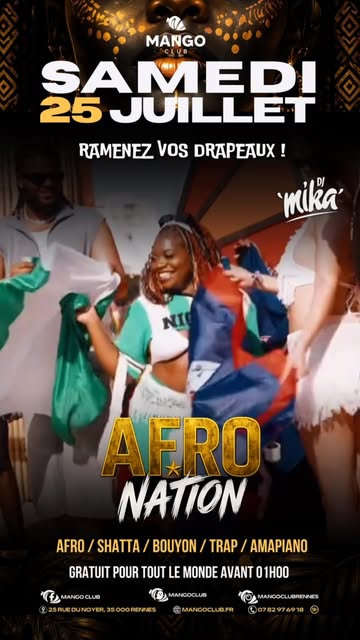 🌍 Samedi 25 Juillet — Afro Nation