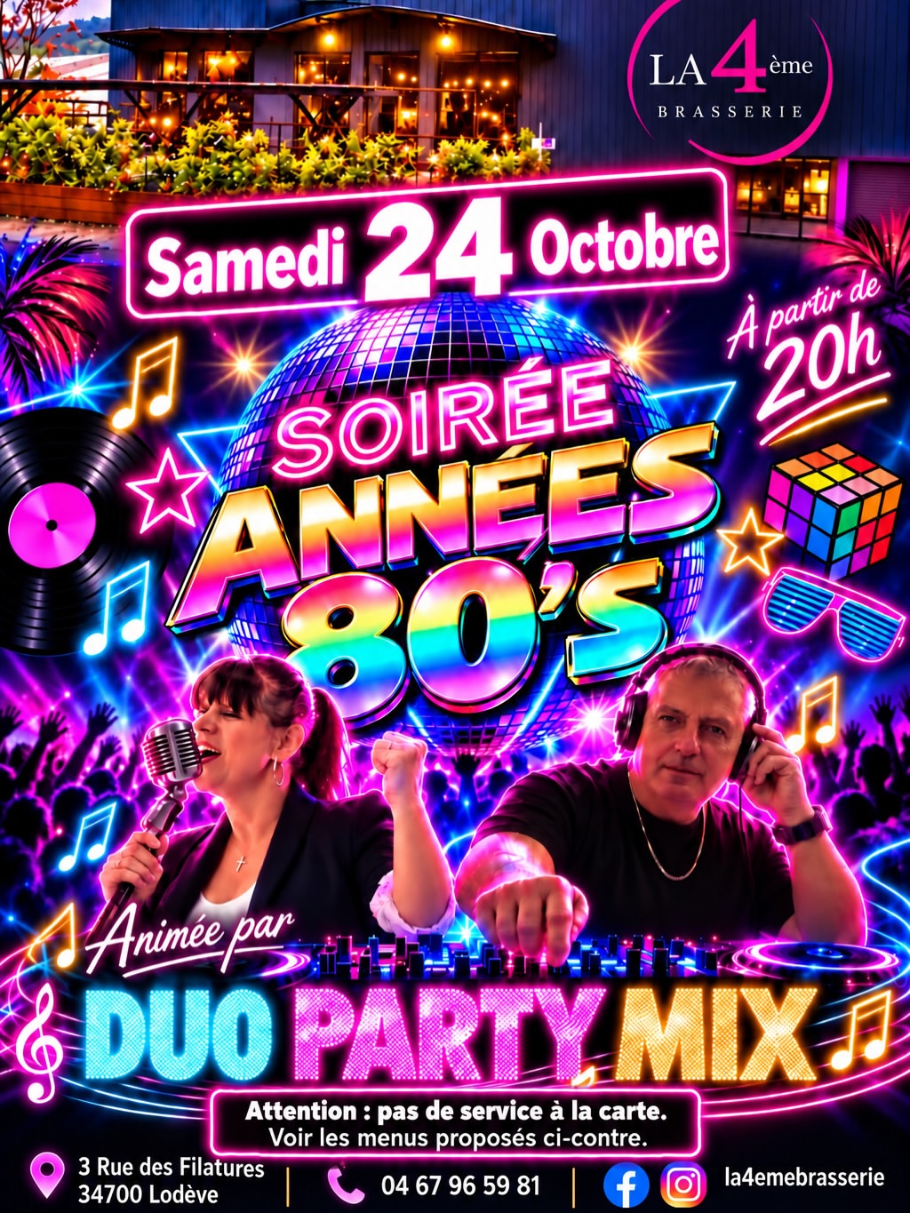Sortez vos plus beaux looks années 80… on vous attend à La 4ème Brasserie !