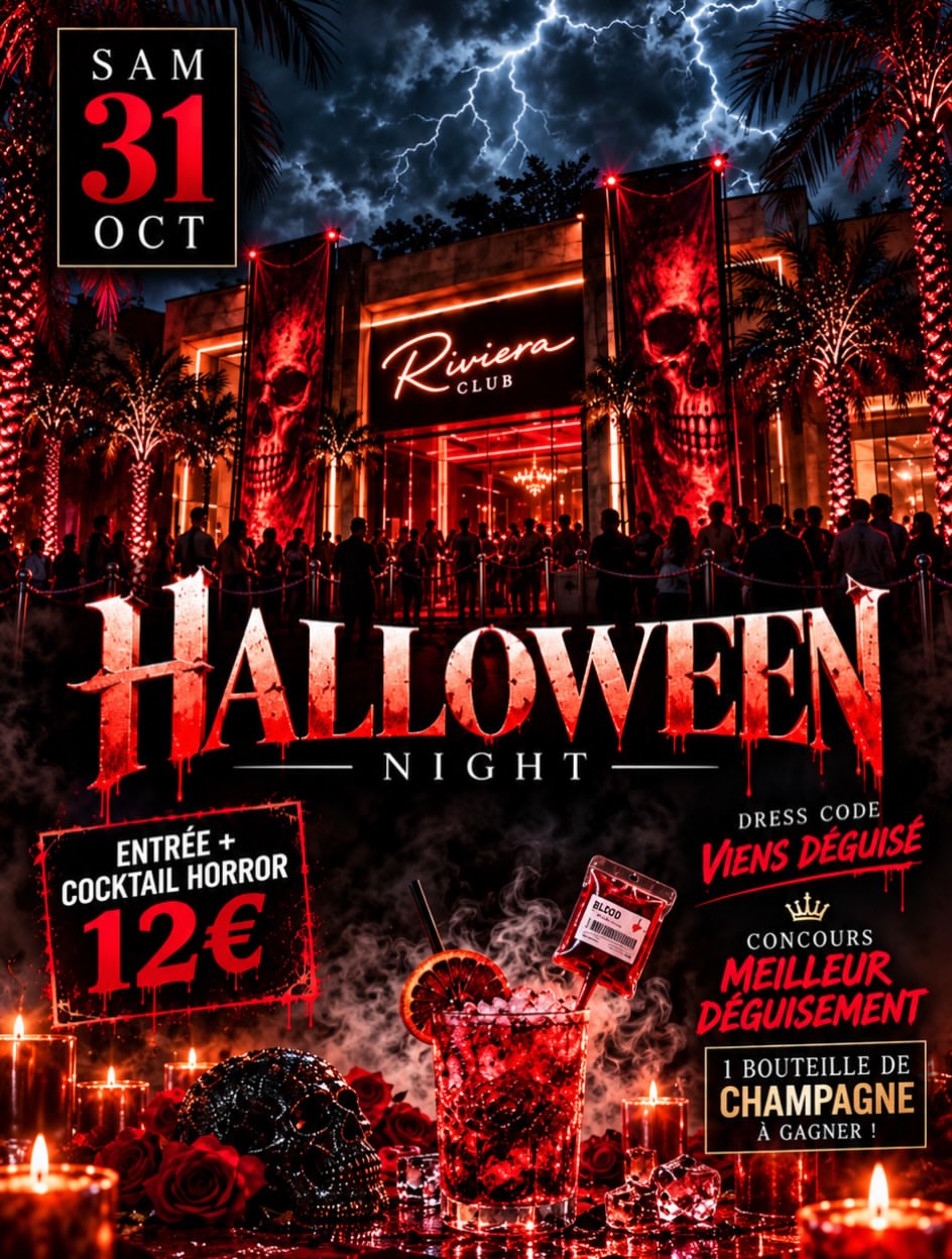 🚨 Samedi , préparez-vous à vivre une soirée térrifiante au Riviera Club ! 🚨