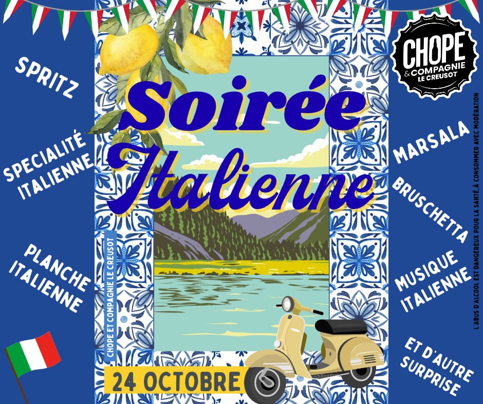 La Dolce Vita s’invite dans ton Chope Le Creusot le samedi 24 Octobre des 19h30 !